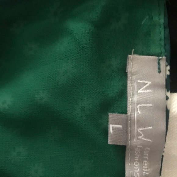 Green dress size L slit in front, lined,L - Picture 8 of 9